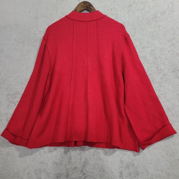 Coldwater Creek Womens Red Wool & Rayon Blend Button-Front Jacket XL - Picture 2 of 8